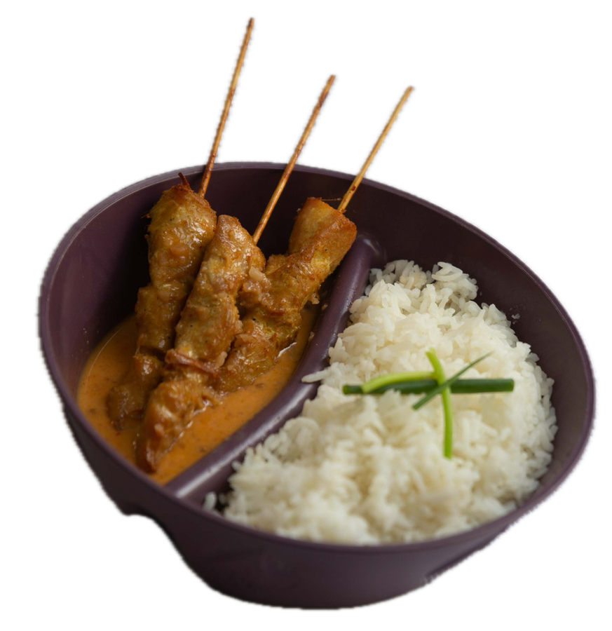 Brochettes de poulet satay à la sauce cacahuètes